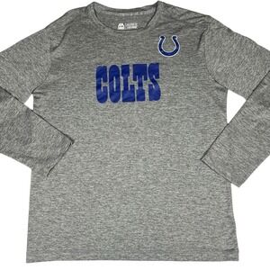 Majestic Indianapolis Colts Shirt‎ Mens L Long Sleeve NFL Tee - MISSING SIZE TAG